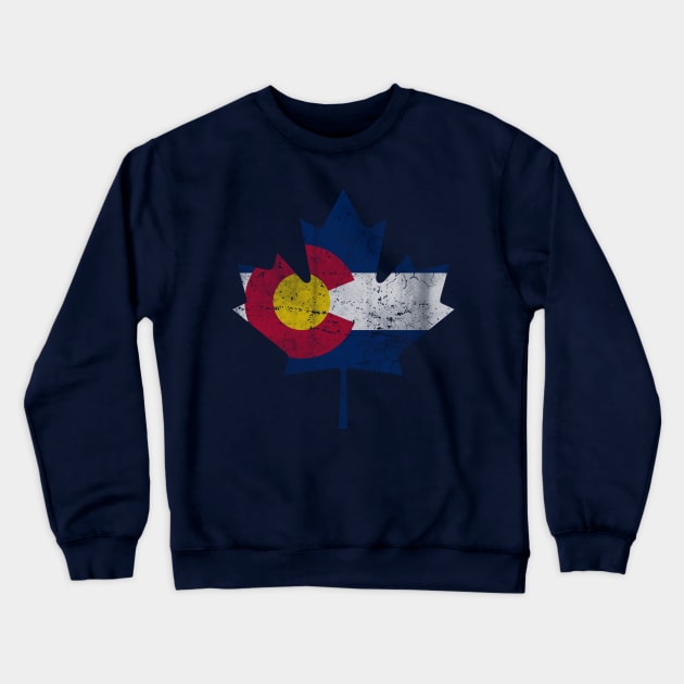 Colorado Canadian Maple Leaf Flag Canada Crewneck Sweatshirt by E